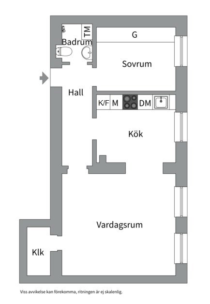Planlösning från Kronobergsgatan 5, Såld i Kungsholmen - Nedre Kungsholmen, Stockholm