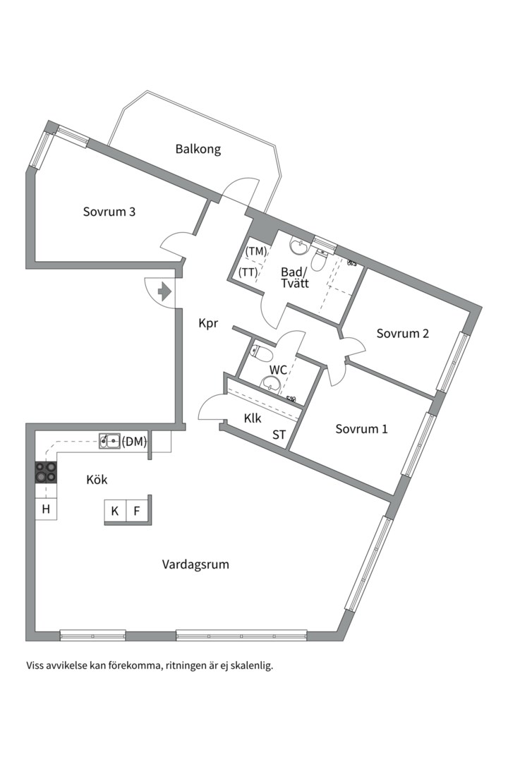 Planlösning från Västra ringvägen 10C, Såld i Centrum, Västerås