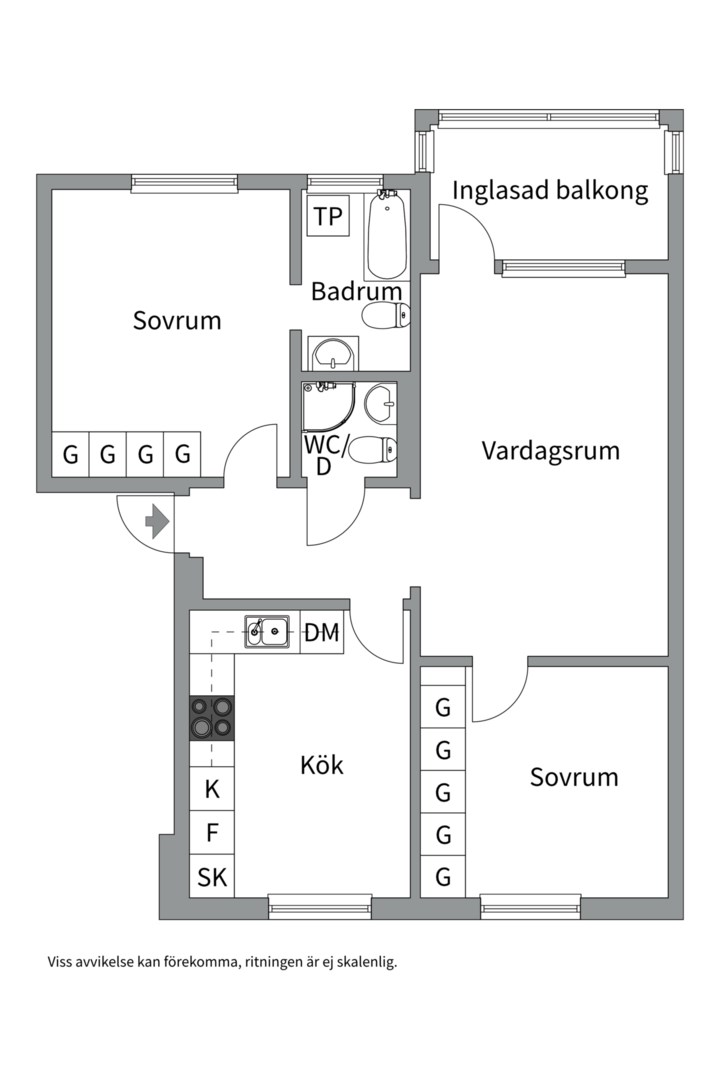 Planlösning från Salagatan 35C, Till salu i Fålhagen, Uppsala