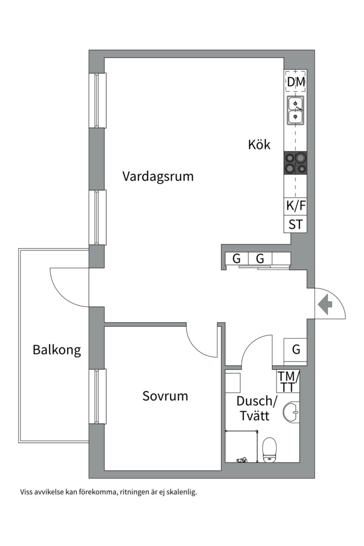 Planlösning från Finnboda kajväg 13B, Såld i Finnboda Hamn, Nacka
