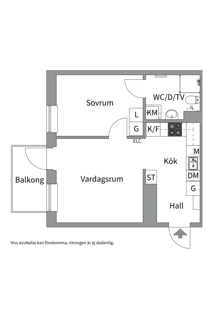 Planlösning från Tre kronors väg 52, 3tr, Såld i Kvarnholmen, Nacka