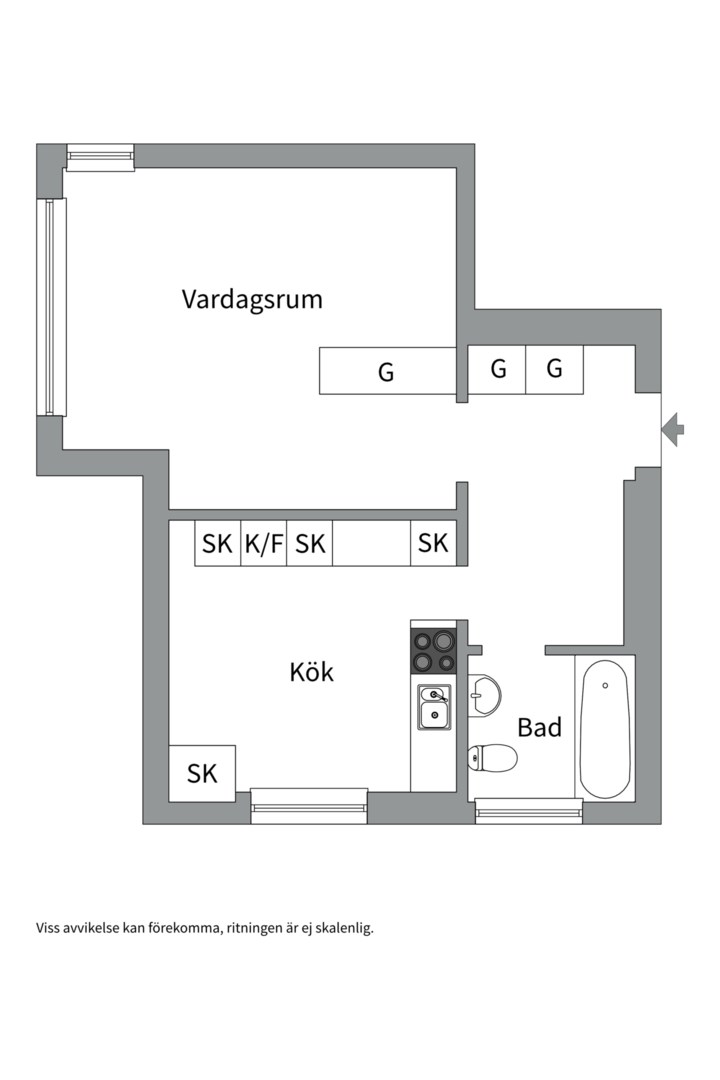 Planlösning från Botvidsgatan 8D, Såld i Höganäs, Uppsala