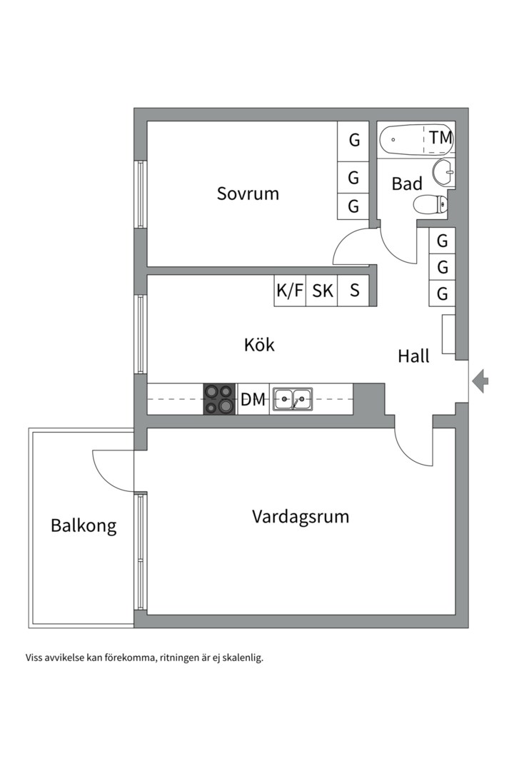 Planlösning från Atlasvägen 33, Såld i Sickla, Nacka