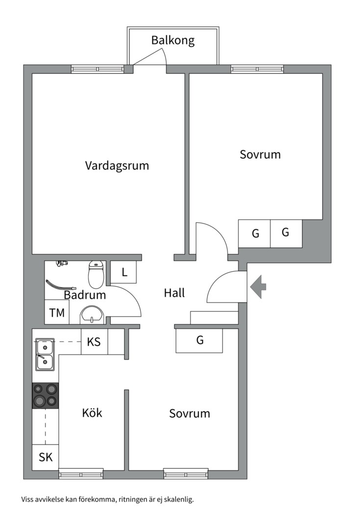 Planlösning från Swedenborgsgatan 32B, Kommande i Svartbäcken, Uppsala