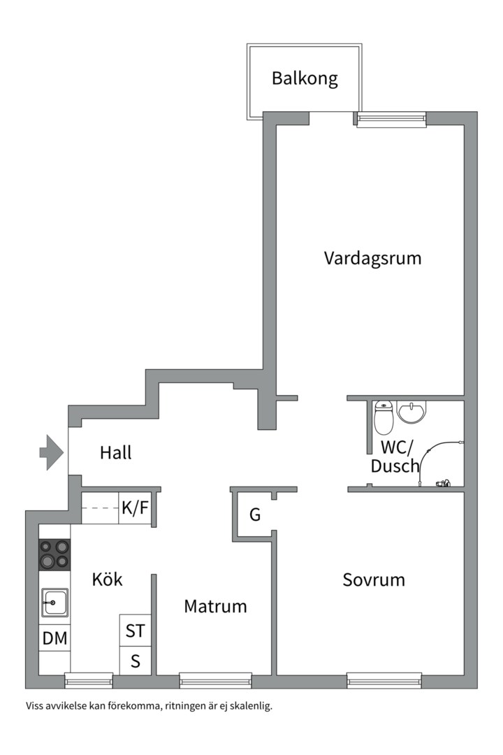 Planlösning från Norbyvägen 71B, Såld i Sommarro, Uppsala