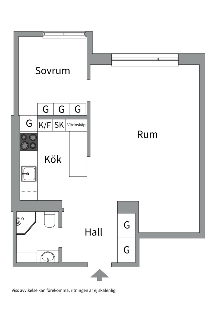 Planlösning från Sankt Göransgatan 64B, Såld i , Stockholm
