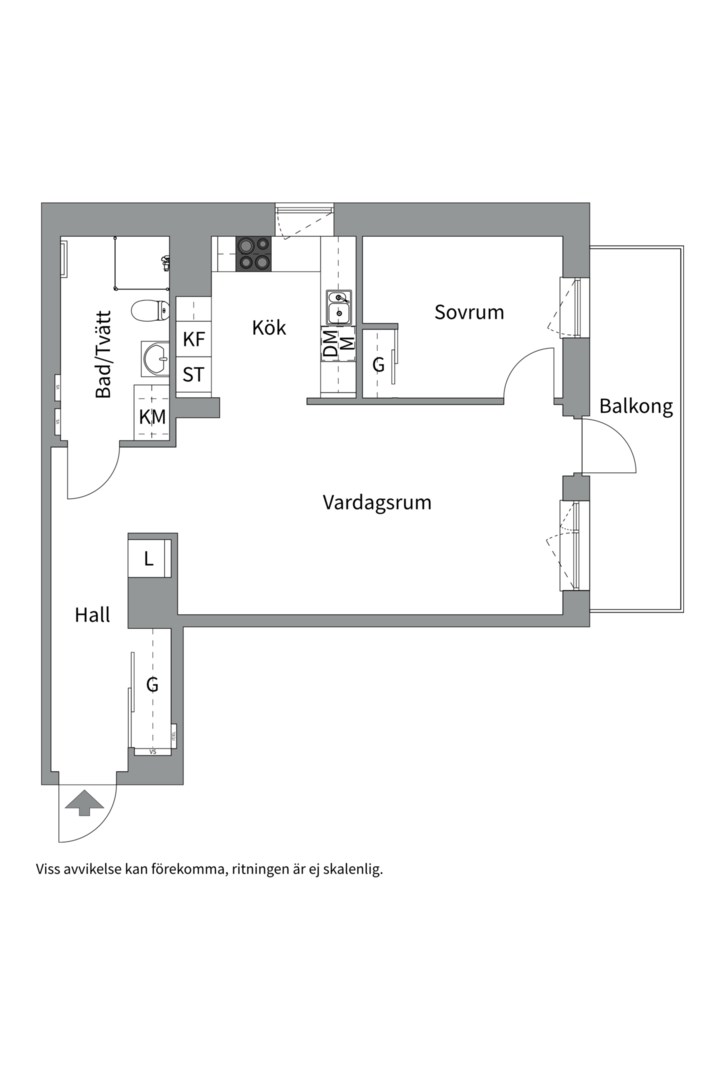 Planlösning från Kansliskrivargatan 18, Såld i Rosendal, Uppsala