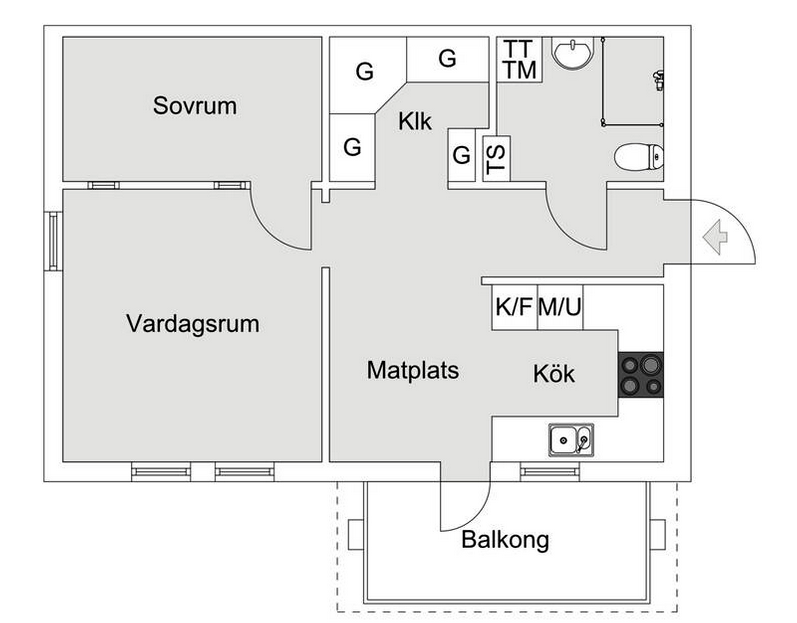Planlösning från Edövägen 20A, Kommande i Västra Orminge, Nacka