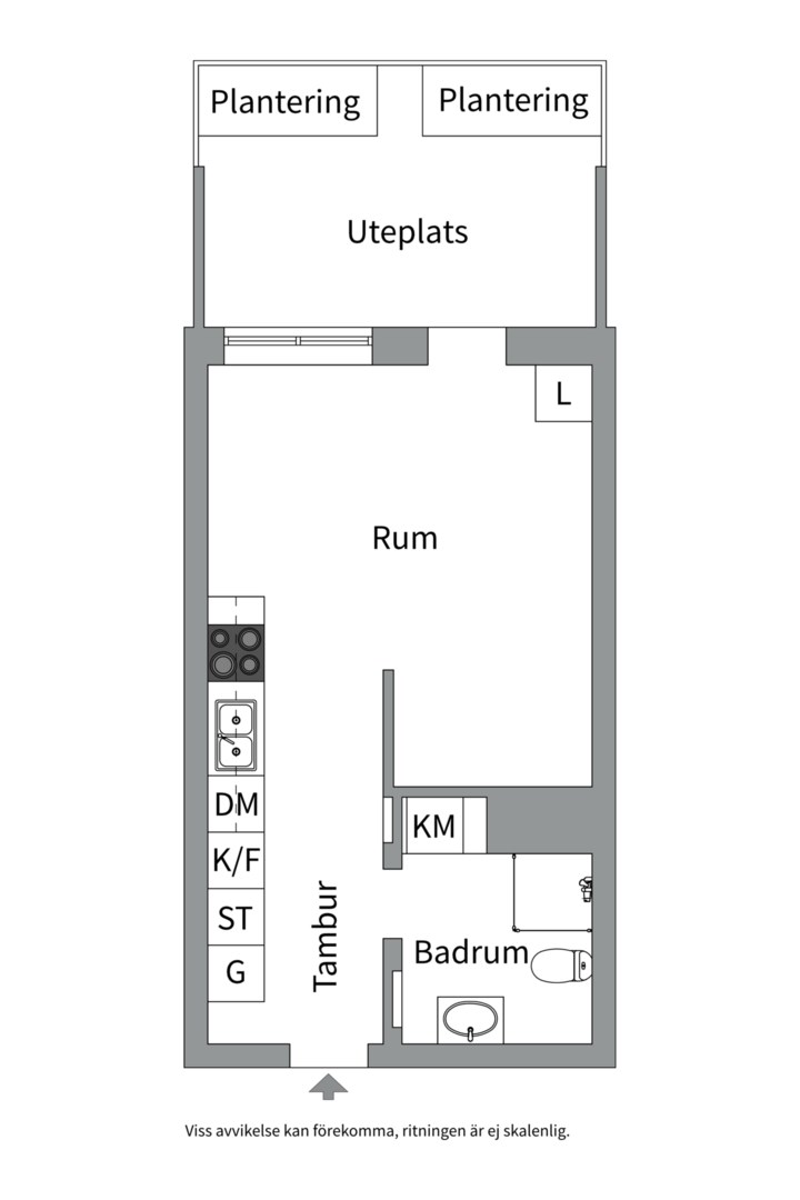Planlösning från Solnavägen 13E, Såld i Solna - Karolinska, Solna