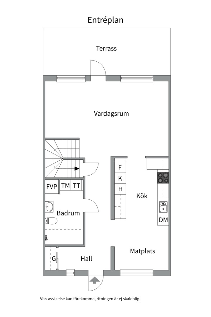 Planlösning från Tollare Ängsväg 23, Såld i Tollare, Nacka
