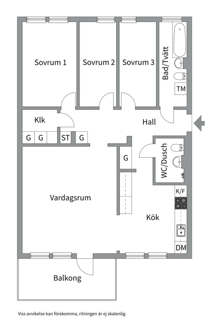 Planlösning från Edövägen 22A, Såld i Västra Orminge, Nacka