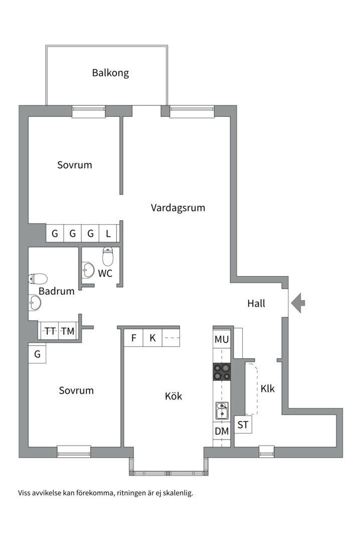 Planlösning från Stora gatan 2E, Såld i Östermalm, Västerås