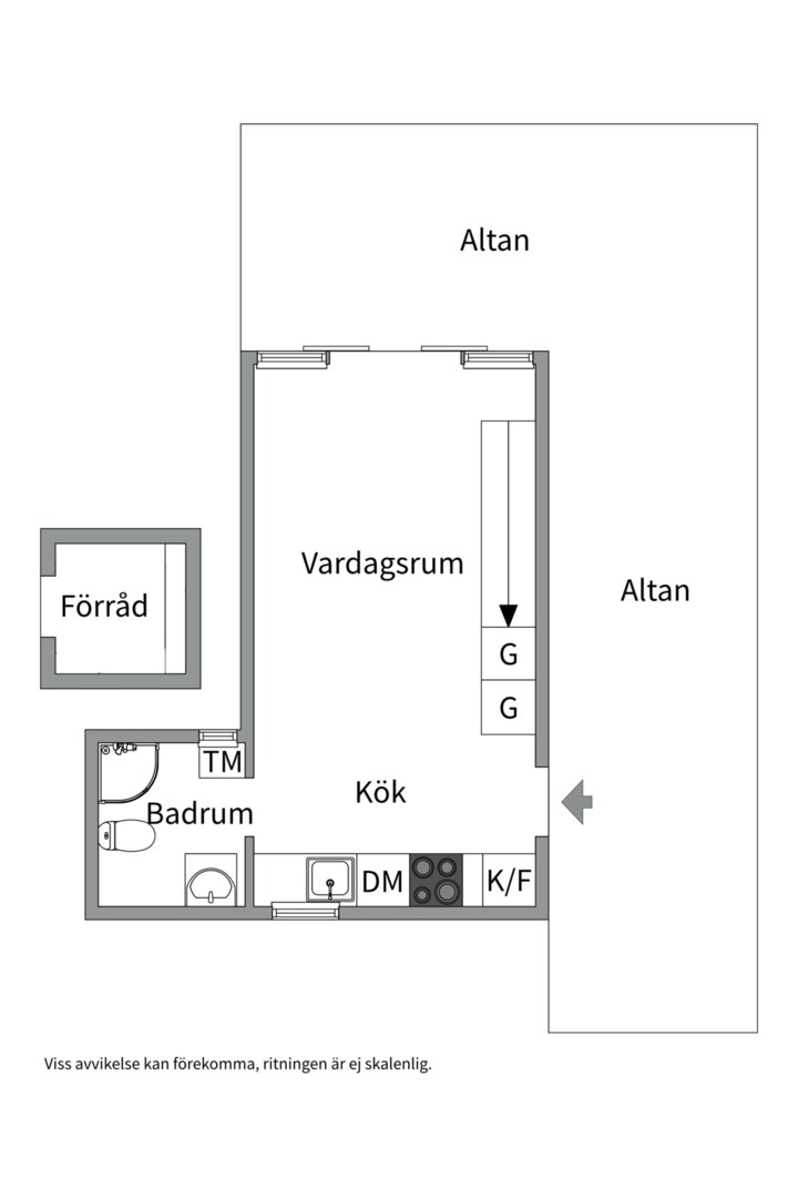 Planlösning från Bromsvägen 18D, Såld i Eknäs, Nacka