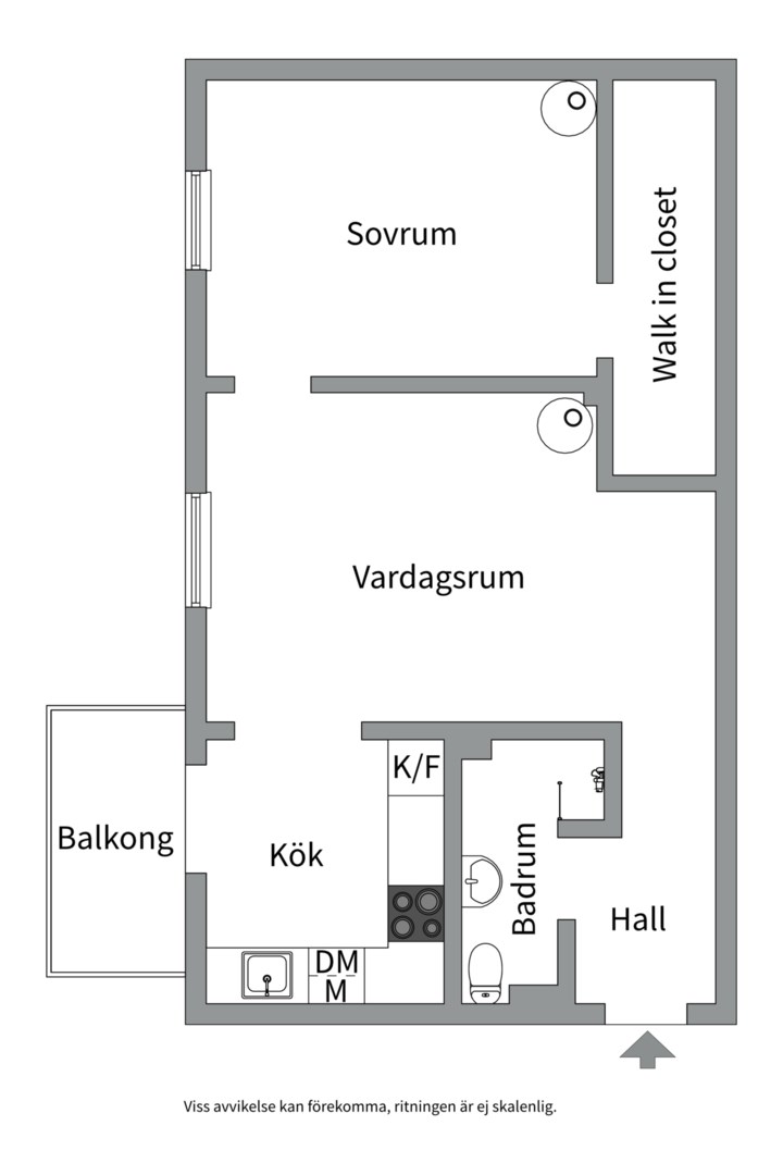 Planlösning från Södra Agnegatan 26A, Såld i , Stockholm