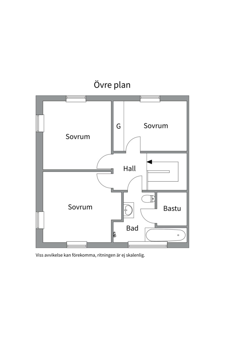 Planlösning från Moravägen 26, Kommande i Norra Lännersta, Nacka