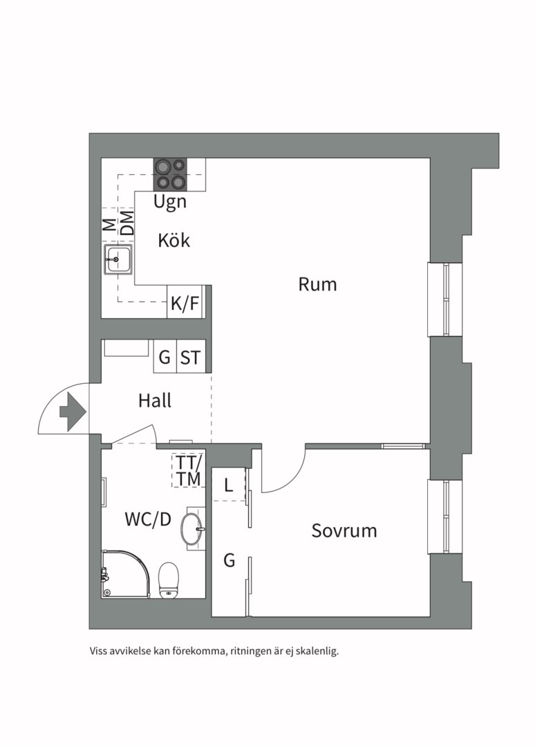 Planlösning från Mjölnarvägen 22, Till salu i Kvarnholmen, Nacka