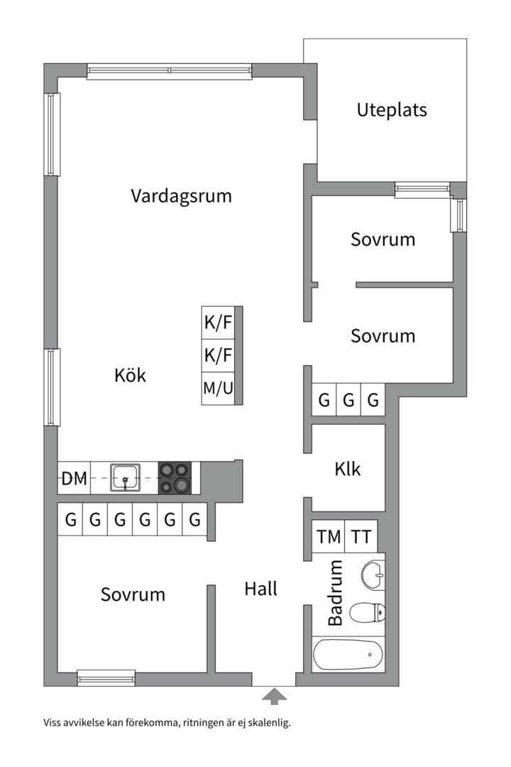 Planlösning från Vintervägen 1A, Kommande i Björknäs, Nacka