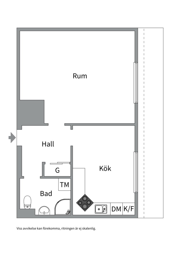 Planlösning från Väderkvarnsgatan 15C, Såld i Höganäs, Uppsala