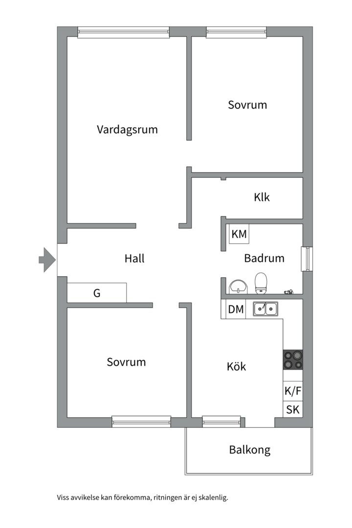 Planlösning från Körvelgatan 7A, Kommande i Årsta, Uppsala