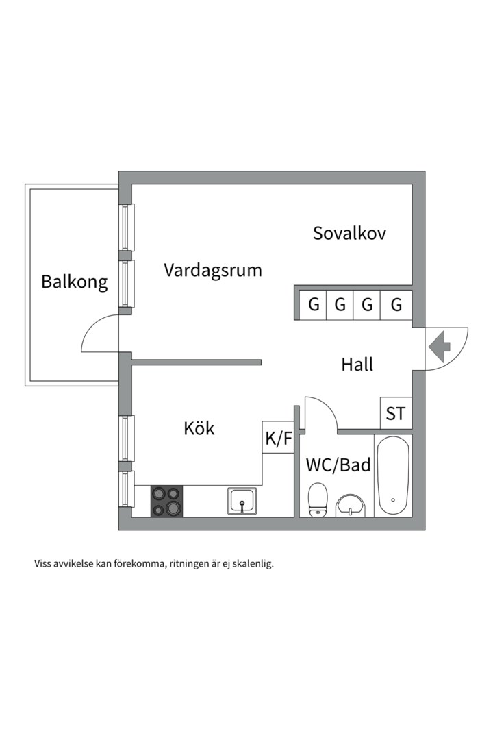 Planlösning från Ornövägen 34, Såld i Västra Orminge, Nacka