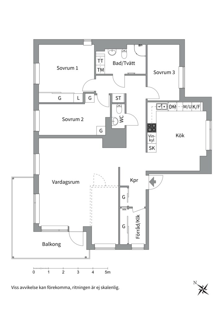 Planlösning från Solskensgatan 11, Kommande i Gränby, Uppsala