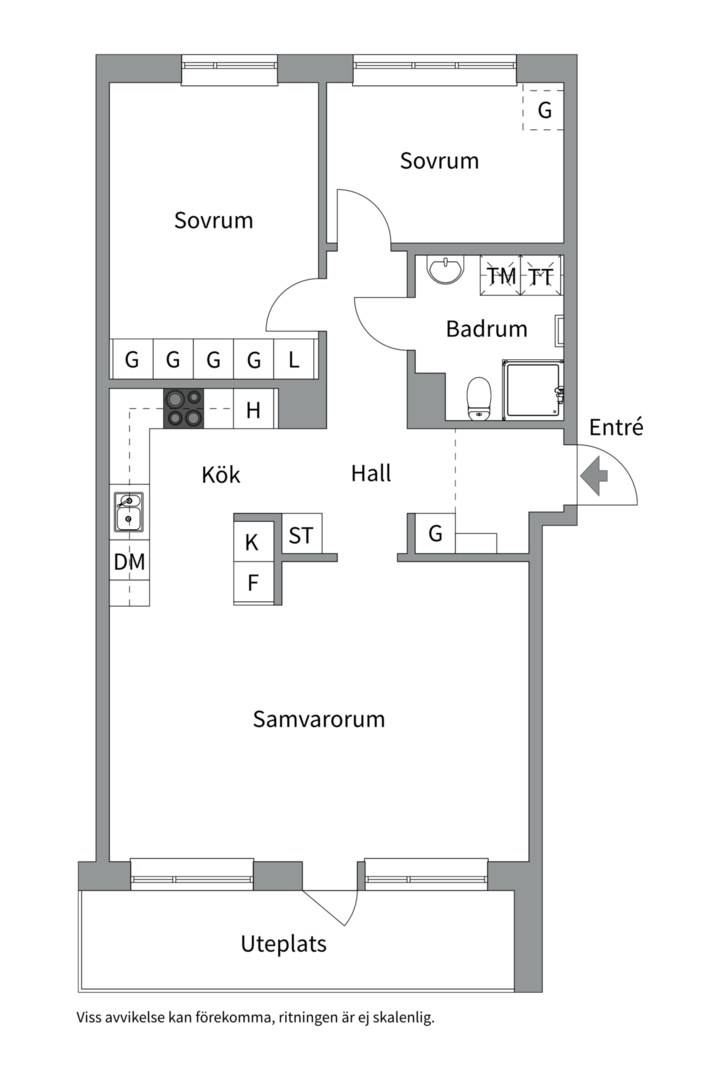 Planlösning från Lydia Wahlströms gata 24, Såld i Rosendal, Uppsala