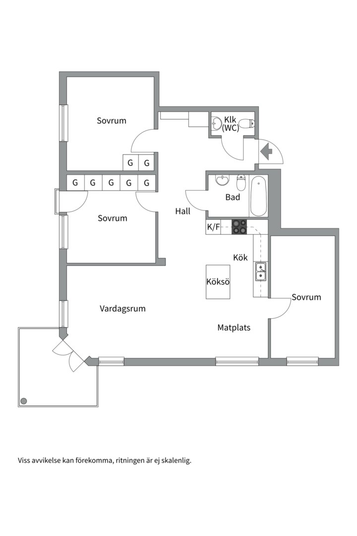 Planlösning från Eva Lagerwalls väg 24, Såld i Ulleråker, Uppsala