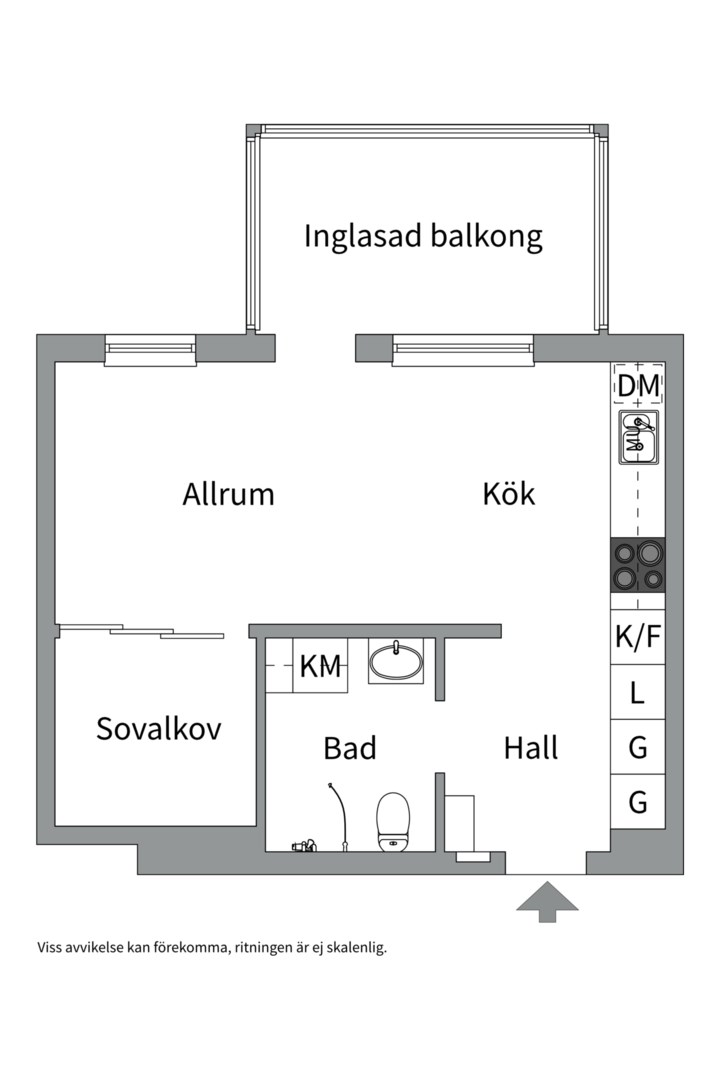 Planlösning från Gimogatan 8A, Såld i Luthagen, Uppsala