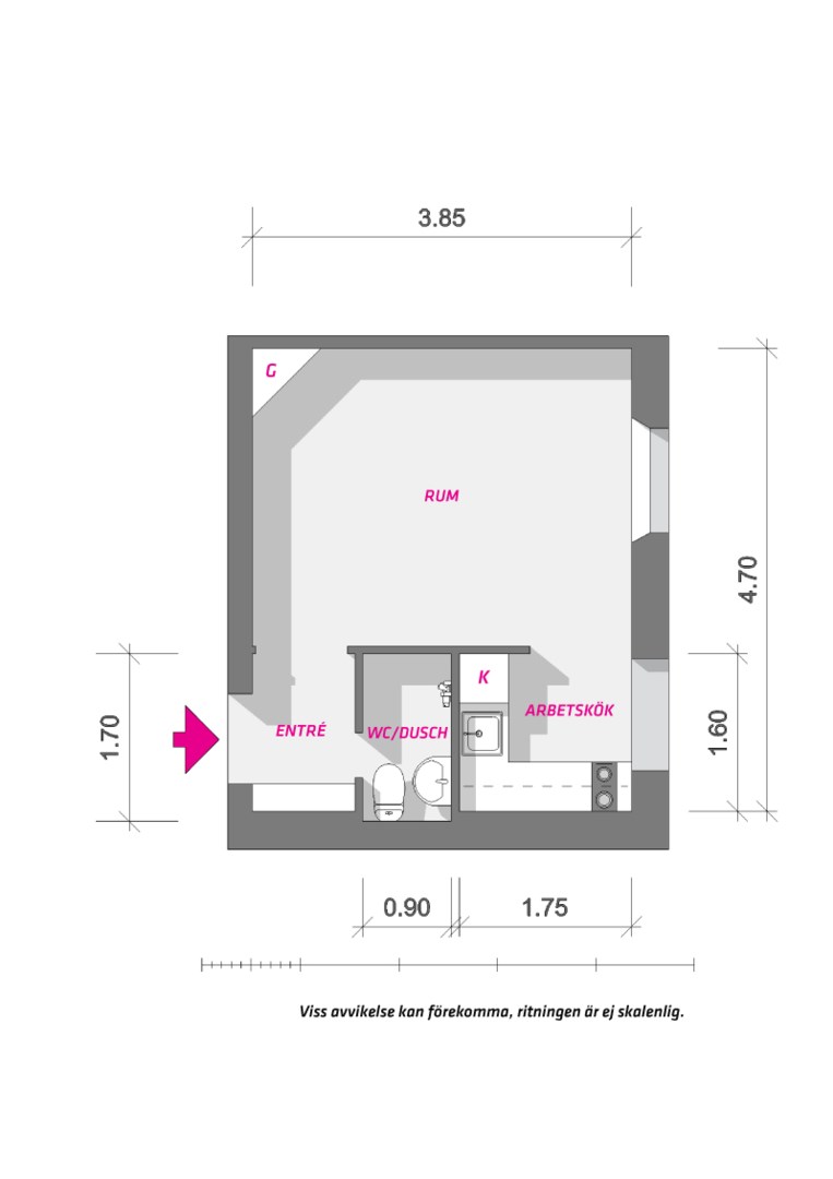 Planlösning från S:t Olofsgatan 60B, Kommande i Höganäs, Uppsala
