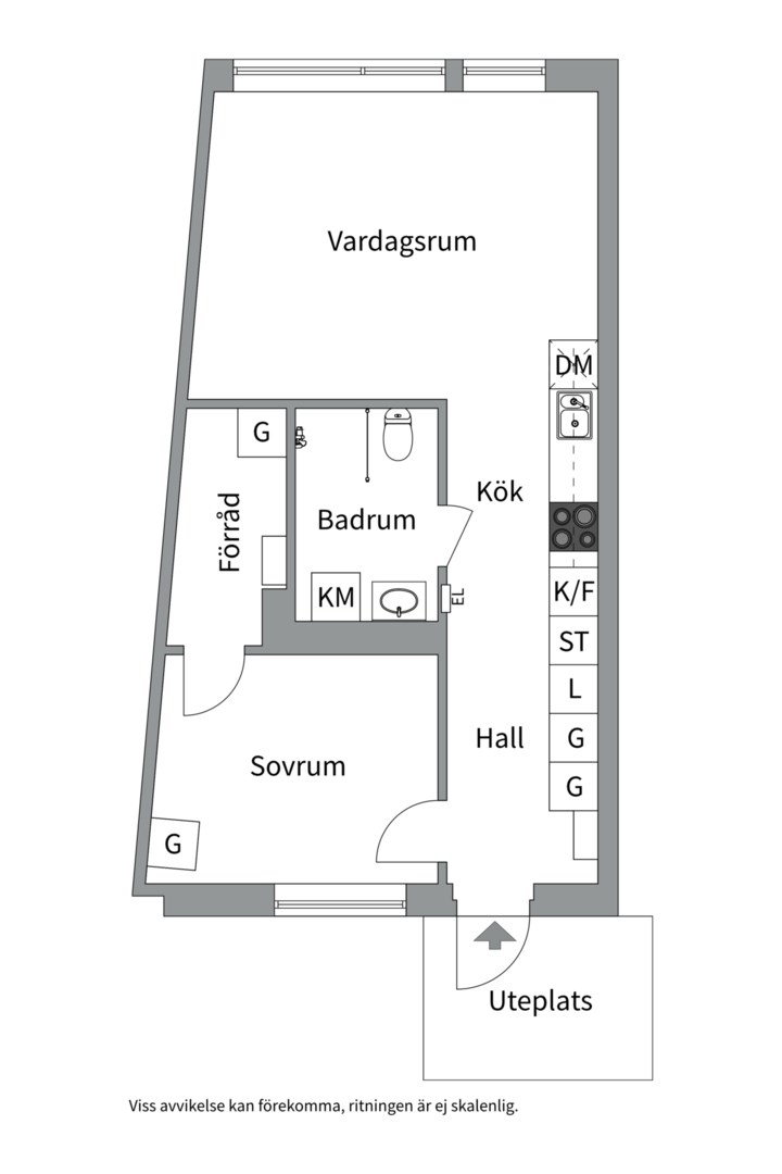 Planlösning från Torkelsgatan 27C, Till salu i Kvarngärdet, Uppsala