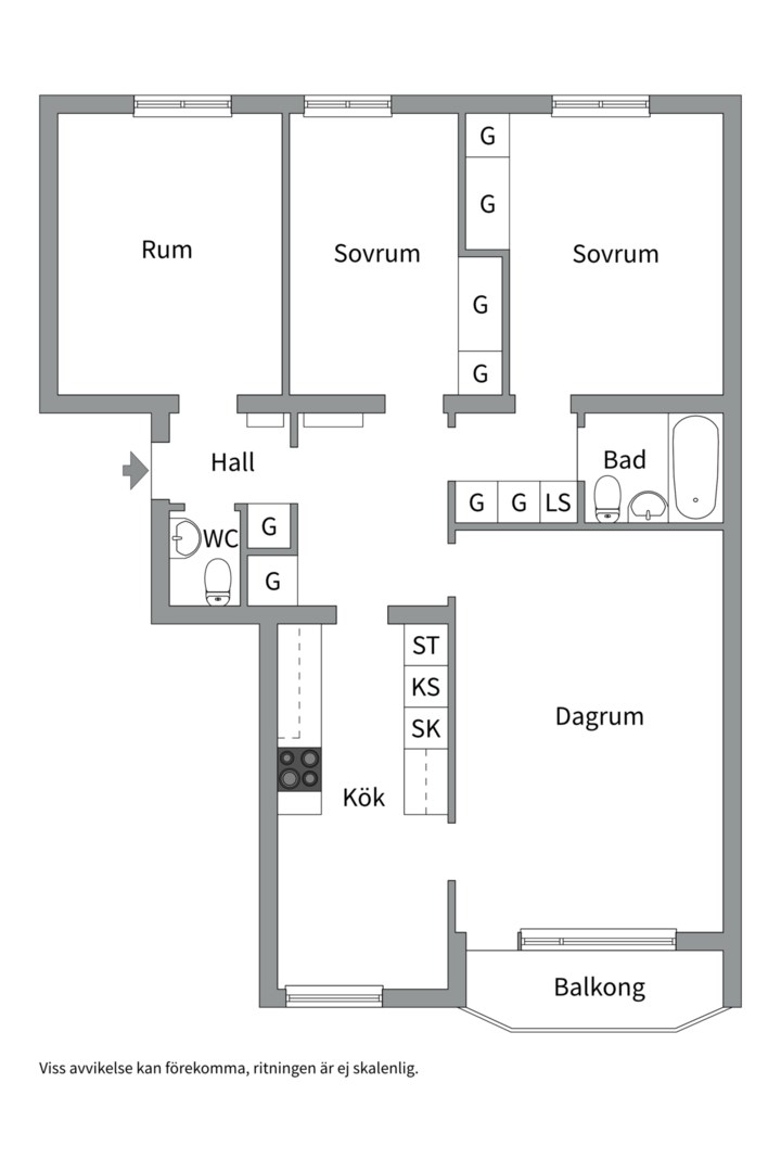 Planlösning från Storgatan 9B, Såld i Höganäs, Uppsala