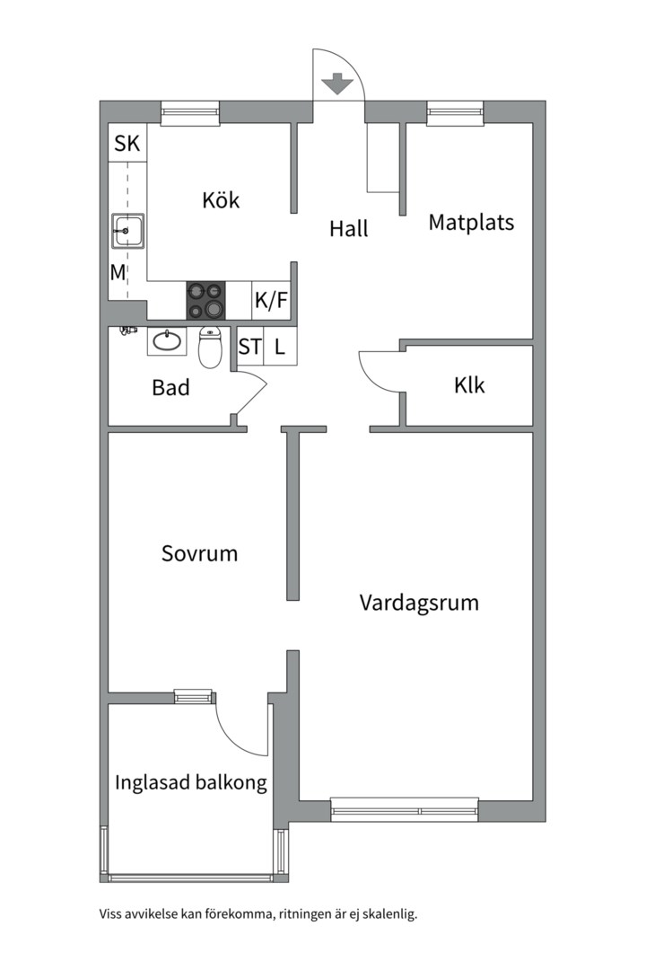 Planlösning från Benvägen 18, Såld i Bjurhovda, Västerås