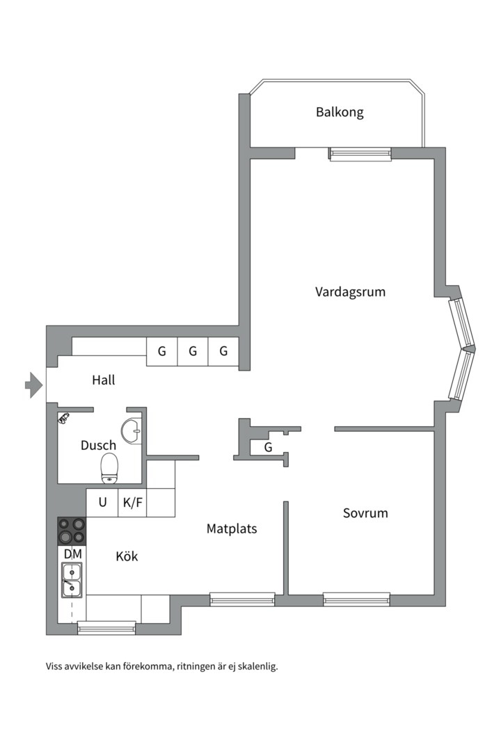 Planlösning från Lästmakargatan 4 B, Såld i Salabacke, Uppsala