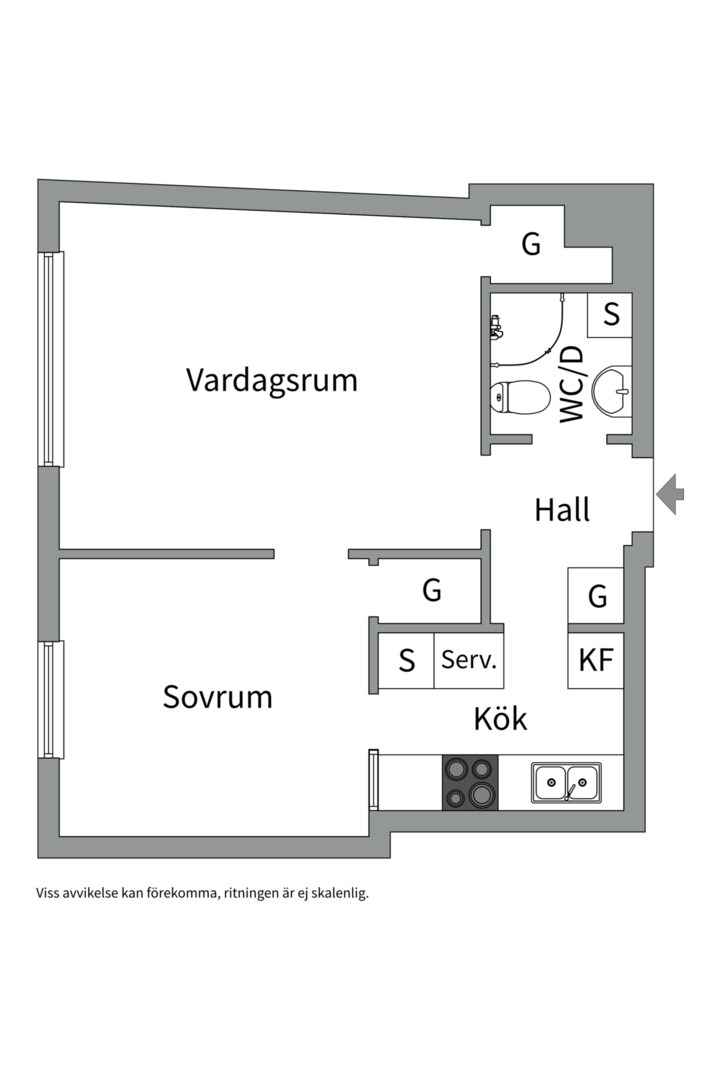 Planlösning från Baltzar von platens gata 7C, Såld i Kungsholmen, Stockholm