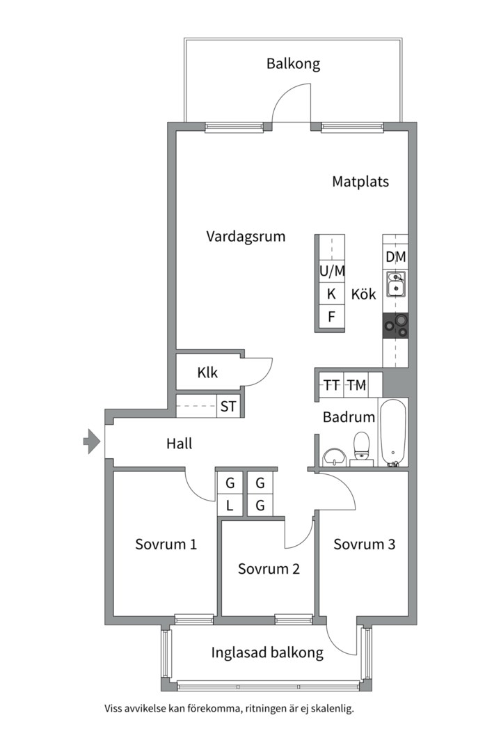 Planlösning från Sickla Allé 7, Såld i Sickla Allé, Nacka