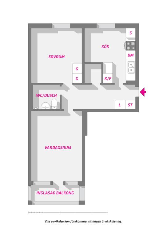 Planlösning från Rekylgatan 3, Såld i Haga, Västerås