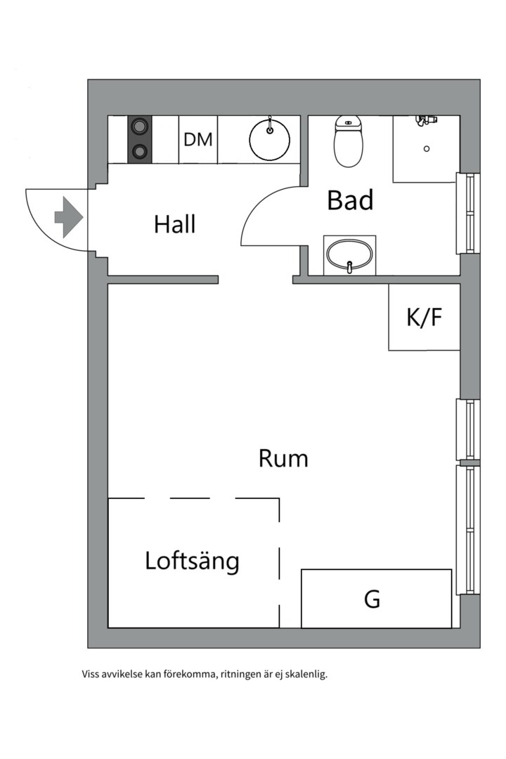Planlösning från Götgatan 20C, Såld i Luthagen, Uppsala