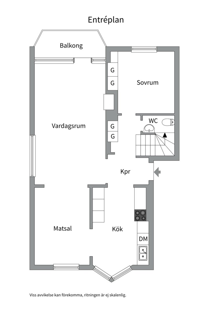 Planlösning från Siggesborgsgatan 3A, Till salu i Gideonsberg, Västerås