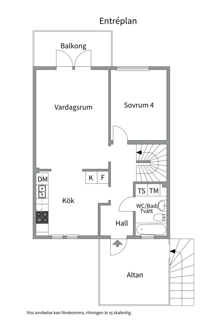 Planlösning från Björkholmsvägen 153, Till salu i Östra Orminge, Nacka