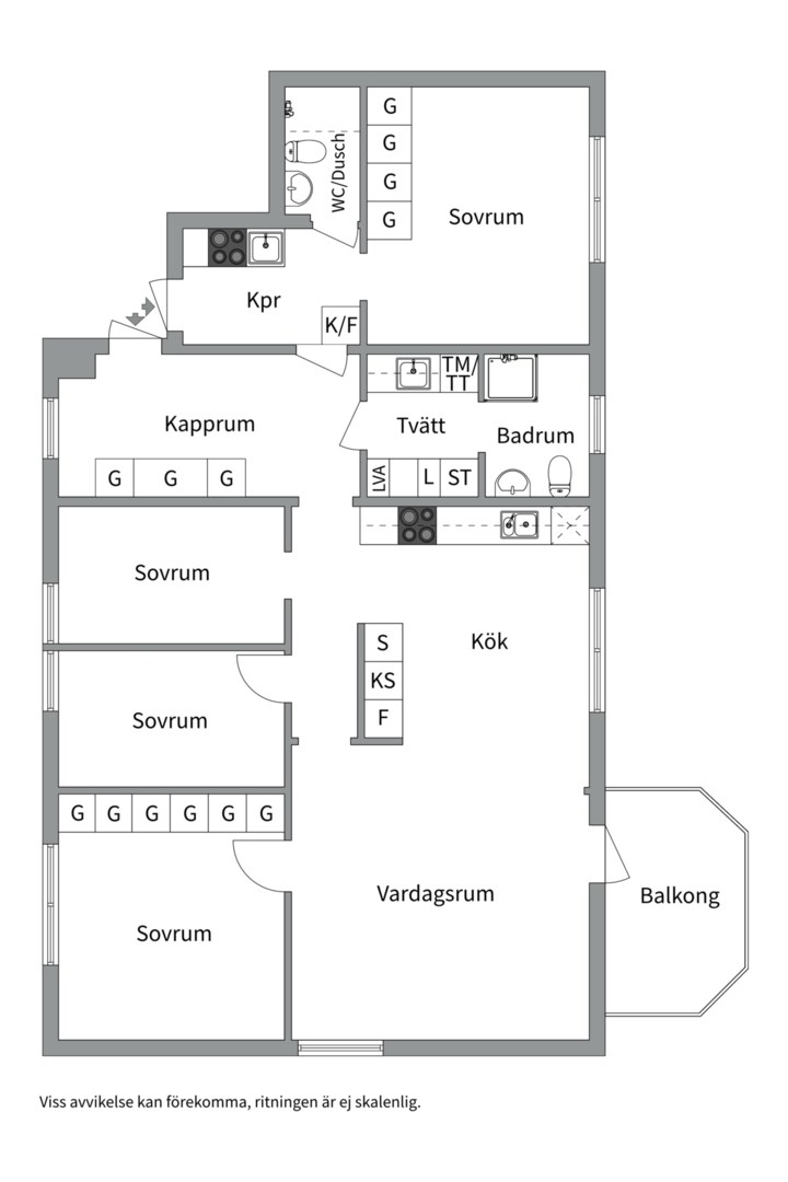 Planlösning från Ängsbacken 8, Såld i Björknäs, Nacka