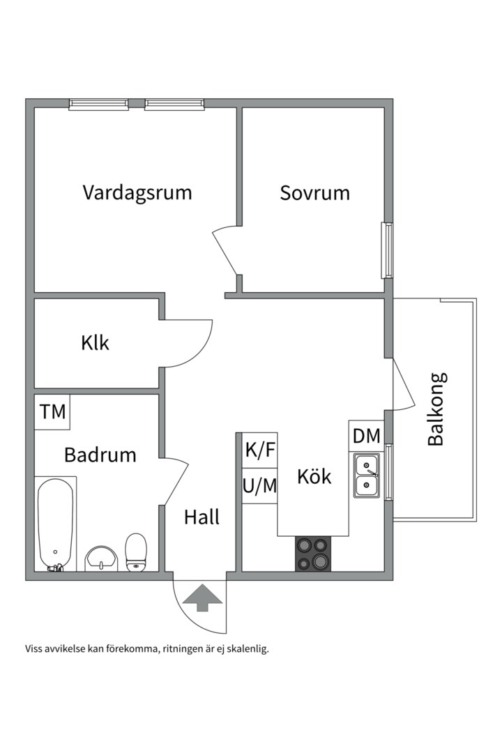 Planlösning från Edövägen 26C, Såld i Västra Orminge, Nacka