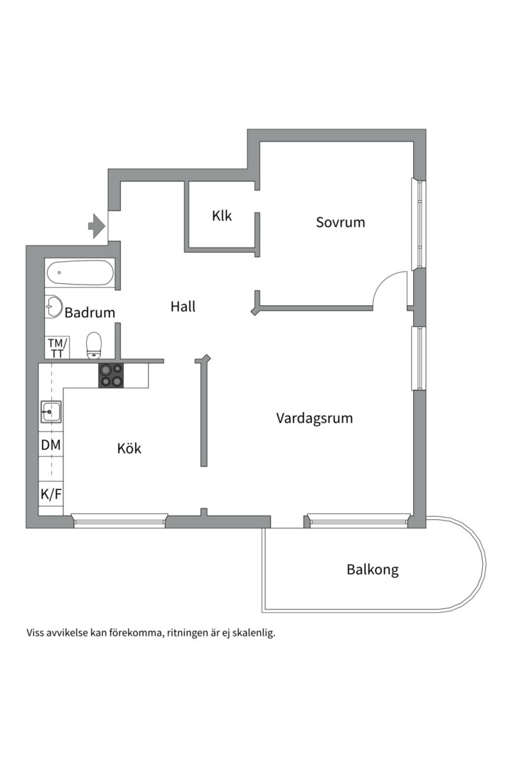 Planlösning från Augustendalsvägen 26, Kommande i Nacka Strand, Nacka