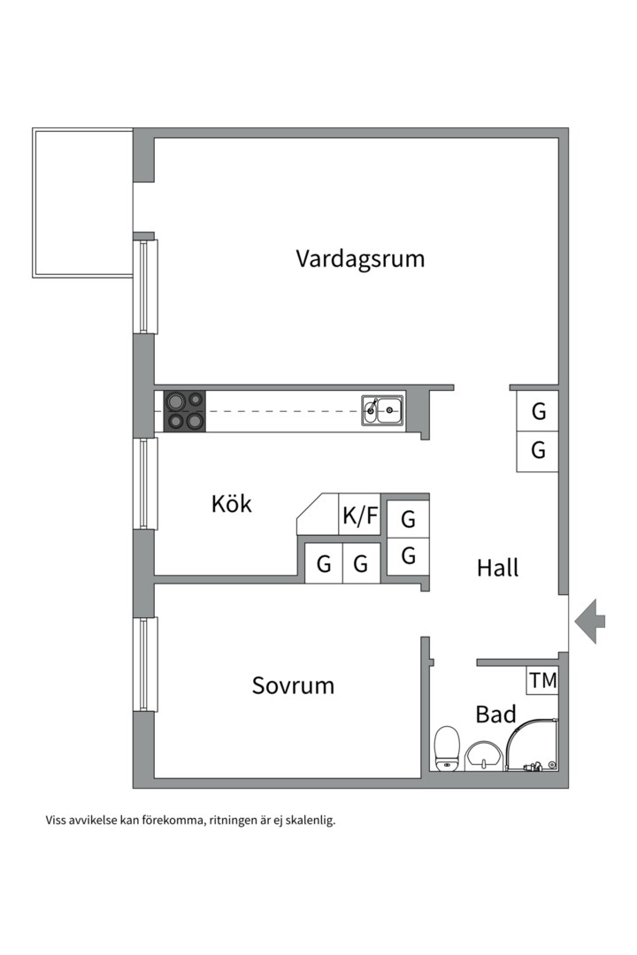 Planlösning från Norrlandsgatan 42B, Såld i Luthagen, Uppsala