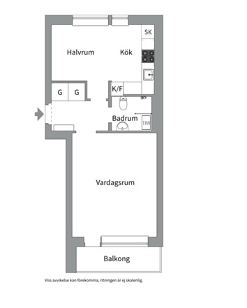 Planlösning från Fålhagsleden 4B, Kommande i Fålhagen, Uppsala