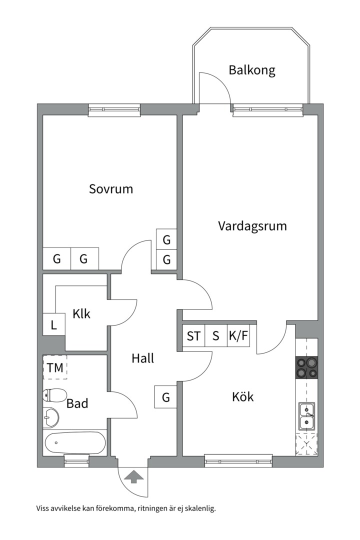 Planlösning från Salagatan 22A, Såld i Fålhagen, Uppsala