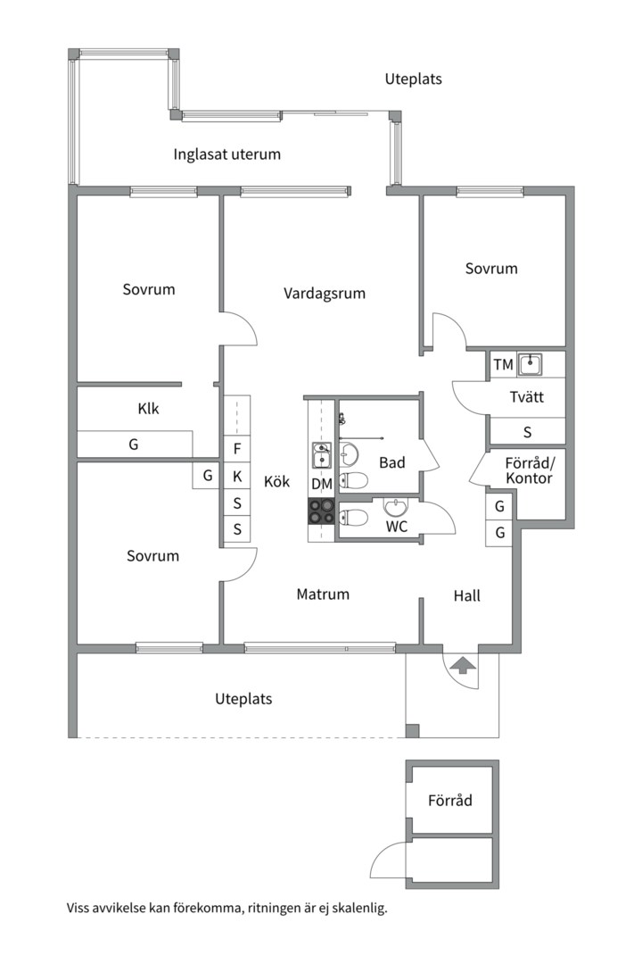 Planlösning från Labradorvägen 32, Såld i Gryta, Västerås