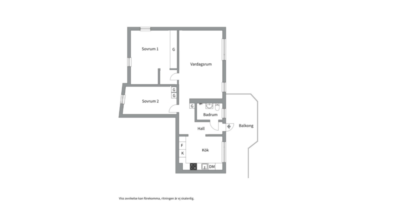 Planlösning från Relävägen 6, Såld i ASEA-stan, Västerås