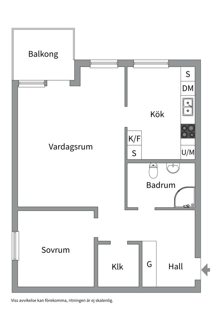 Planlösning från Fredsgatan 3, Såld i Främre Luthagen, Uppsala
