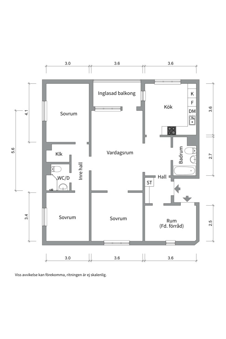 Planlösning från Gustaf Kjellbergs väg 28, Såld i Ulleråker, Uppsala