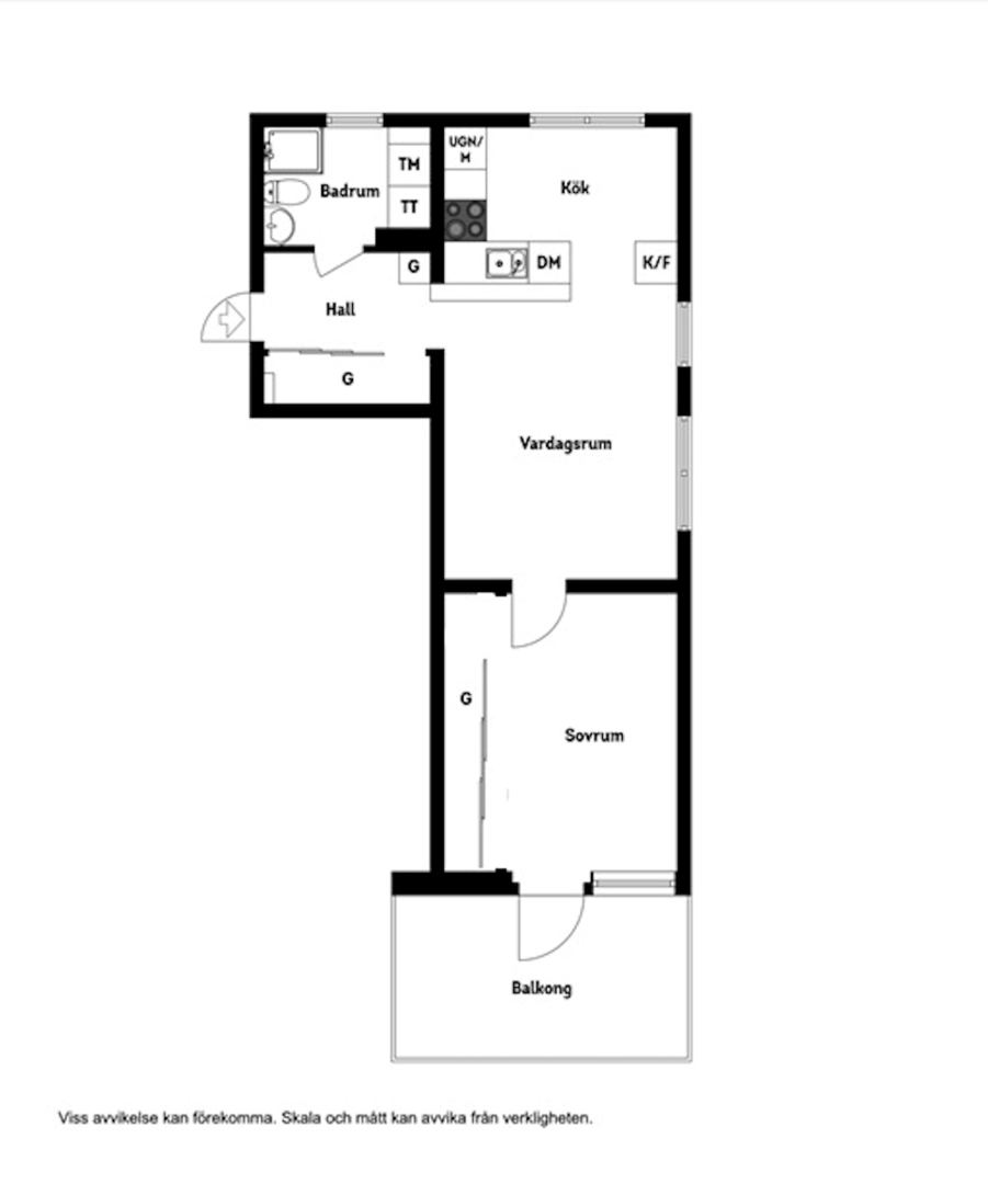 Planlösning från Mariaterrassen 4, Såld i Gustavsberg, Värmdö